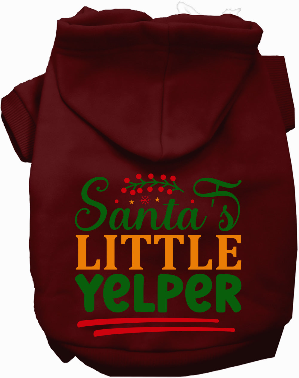 Dog Hoodie Santas Little Yelper for Festive Holiday Pet
