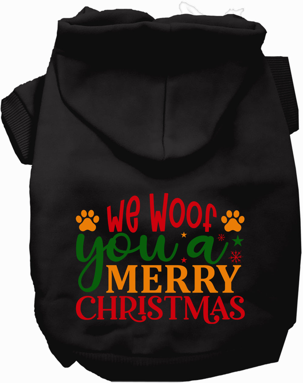 Dog Hoodie We Woof You Merry for Festive Holiday Pet Comfort