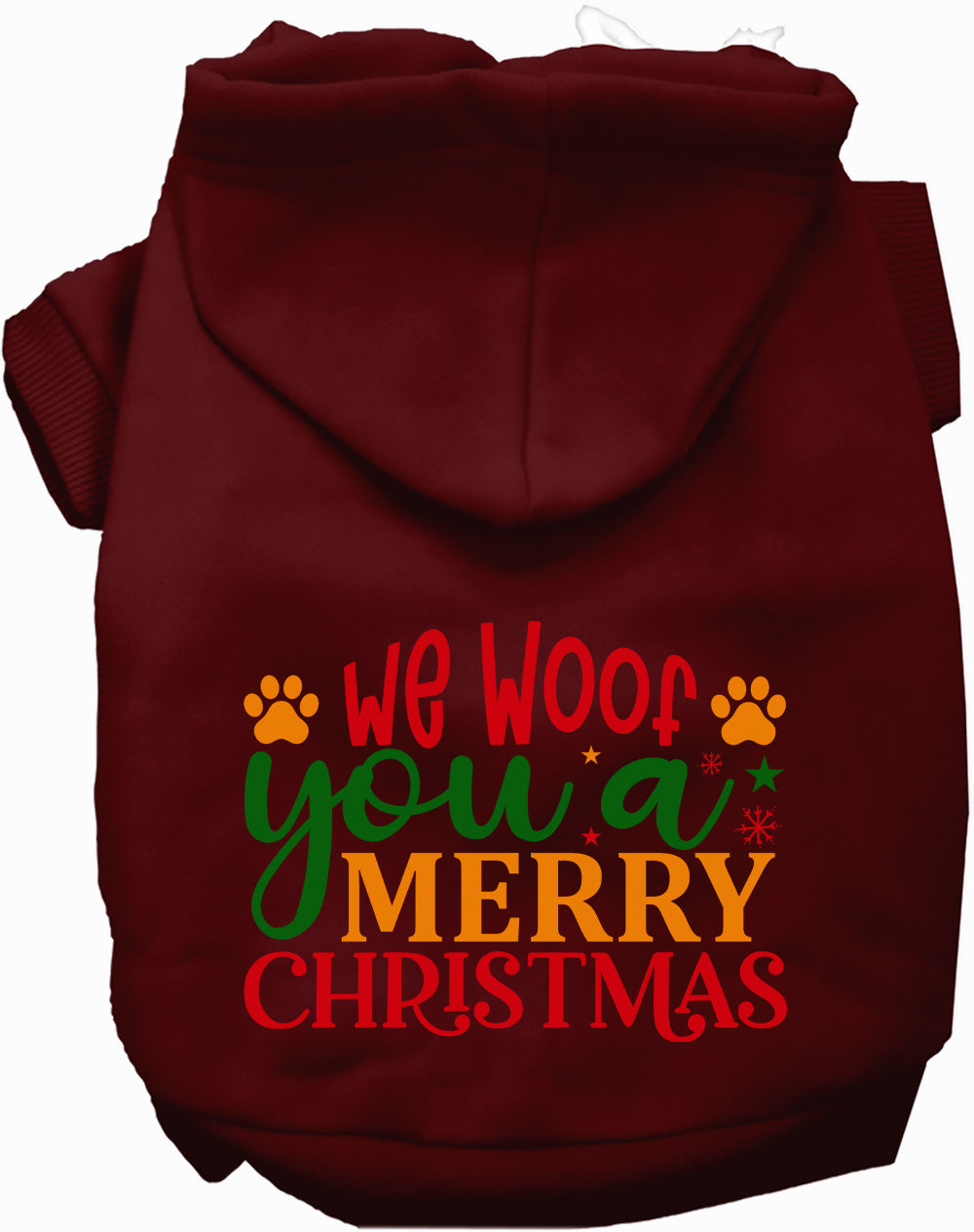 Dog Hoodie We Woof You Merry for Festive Holiday Pet Comfort