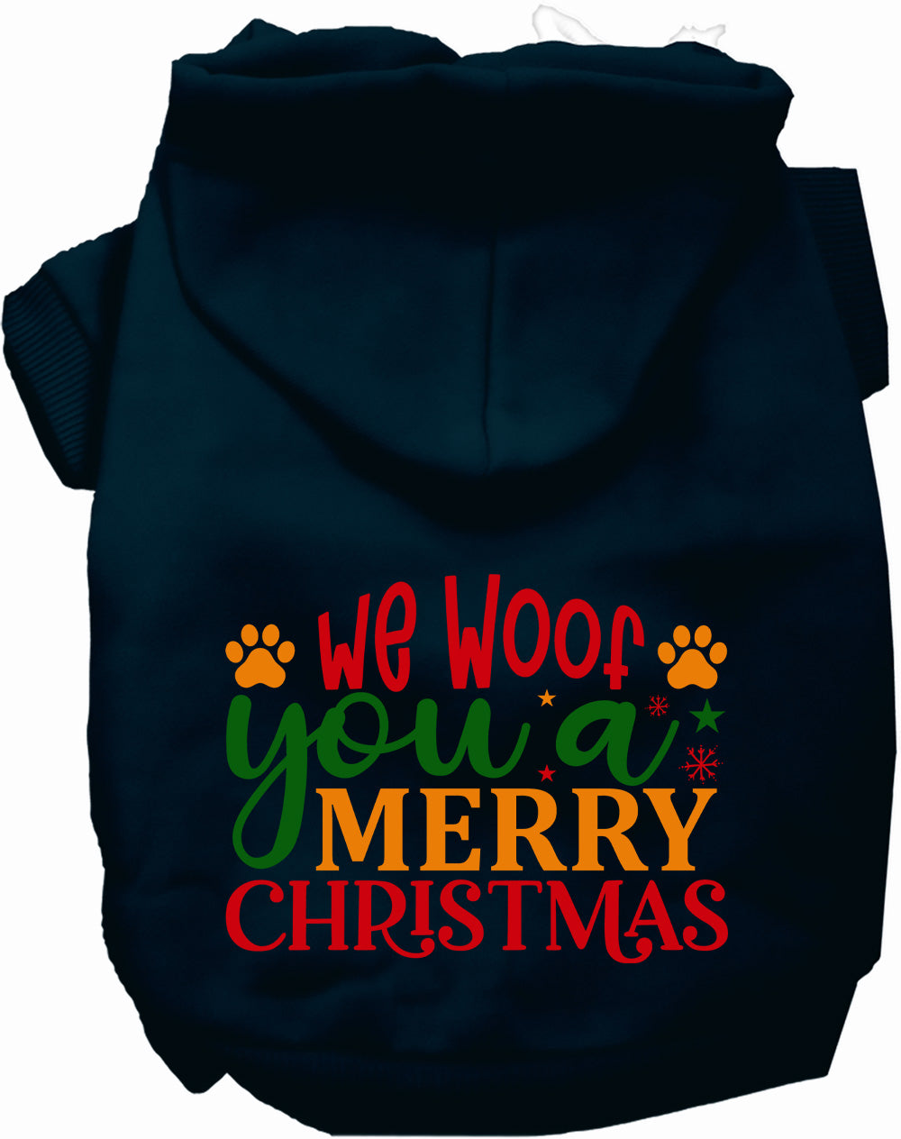 Dog Hoodie We Woof You Merry for Festive Holiday Pet Comfort