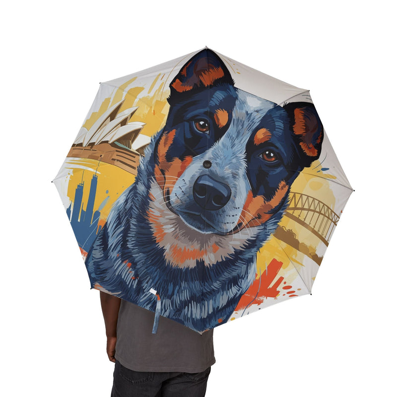 Australian Cattle Dog Semi-Automatic Foldable Umbrella