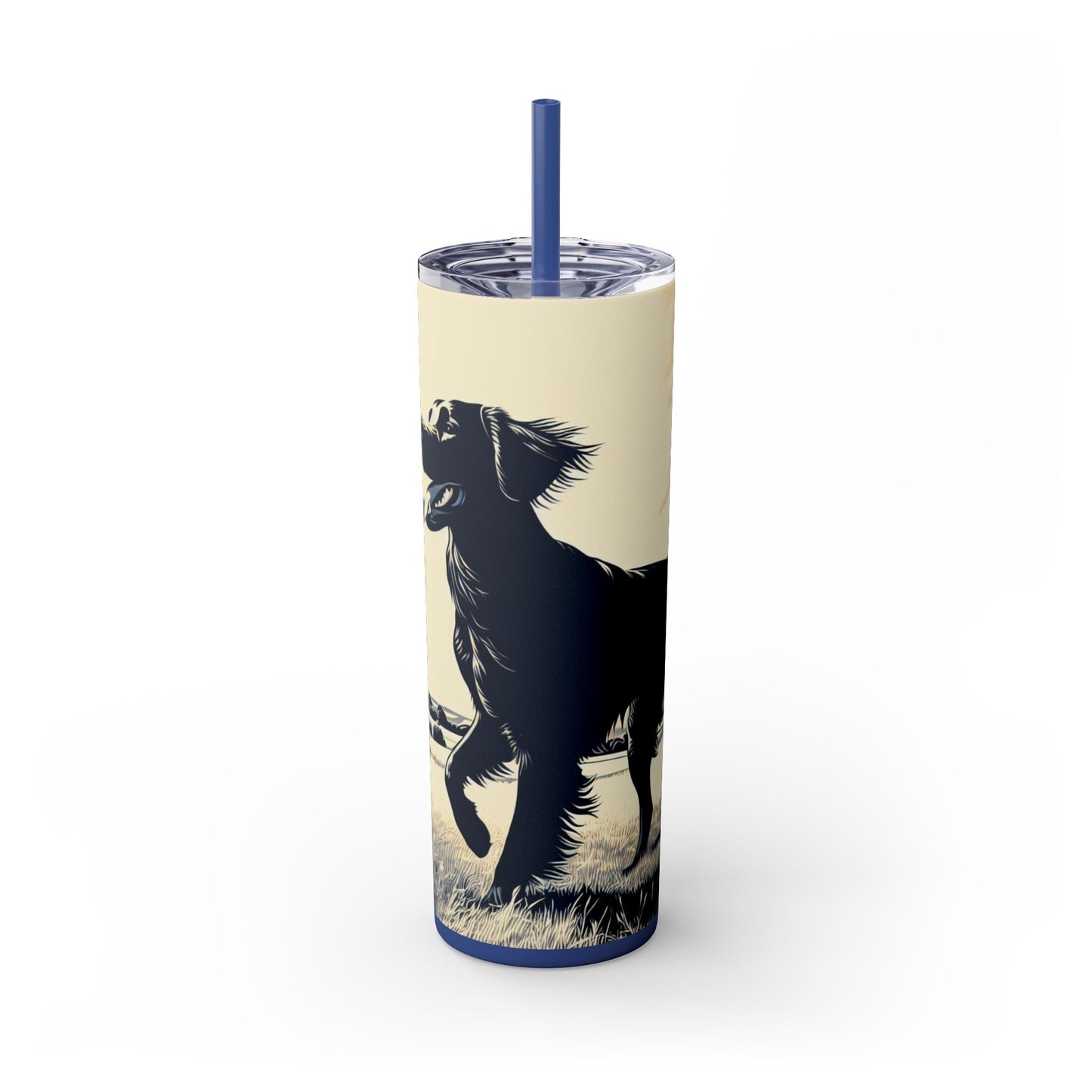 Flat Coated Retriever Tumbler with Straw, 20oz