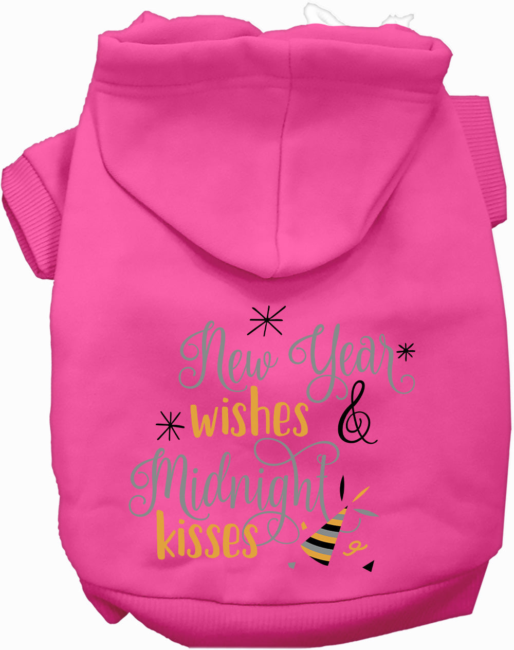 Dog Hoodie Midnight Kisses New Years for Everyday Pet Style