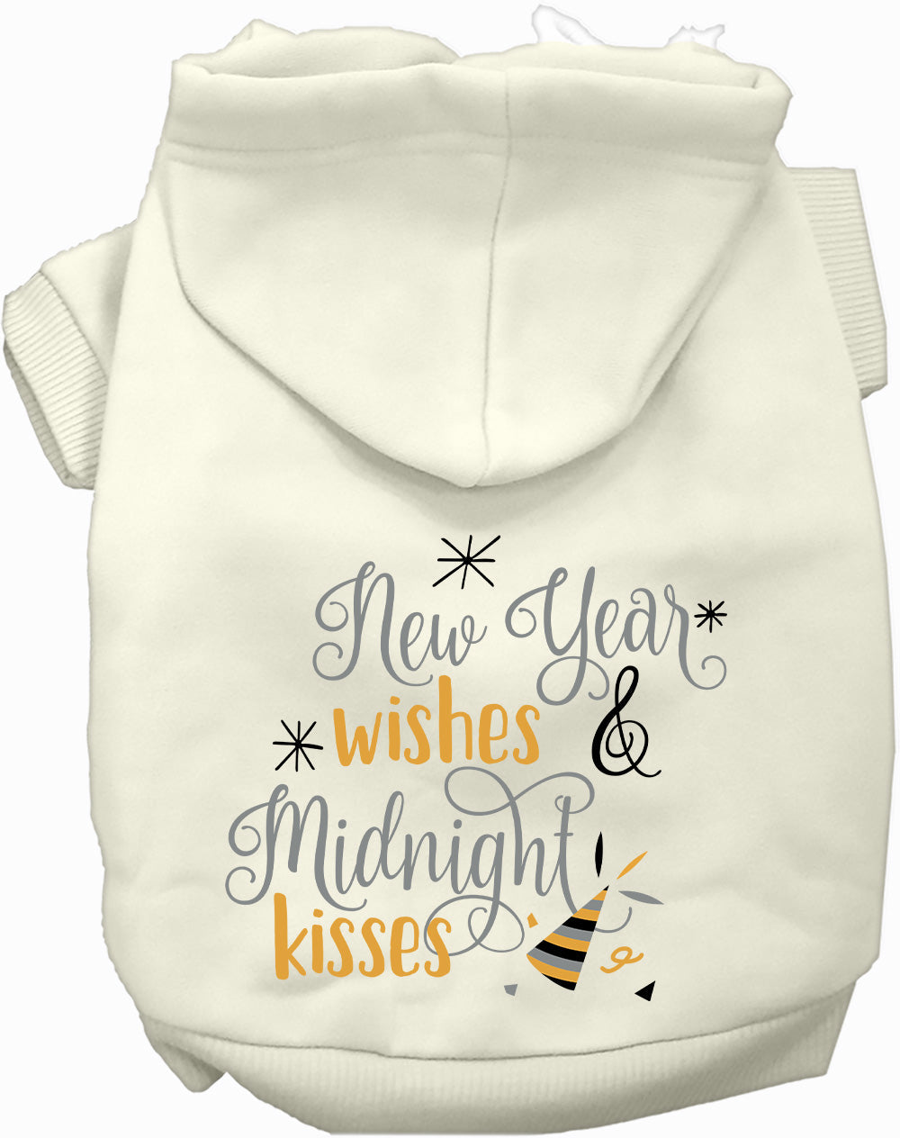 Dog Hoodie Midnight Kisses New Years for Everyday Pet Style