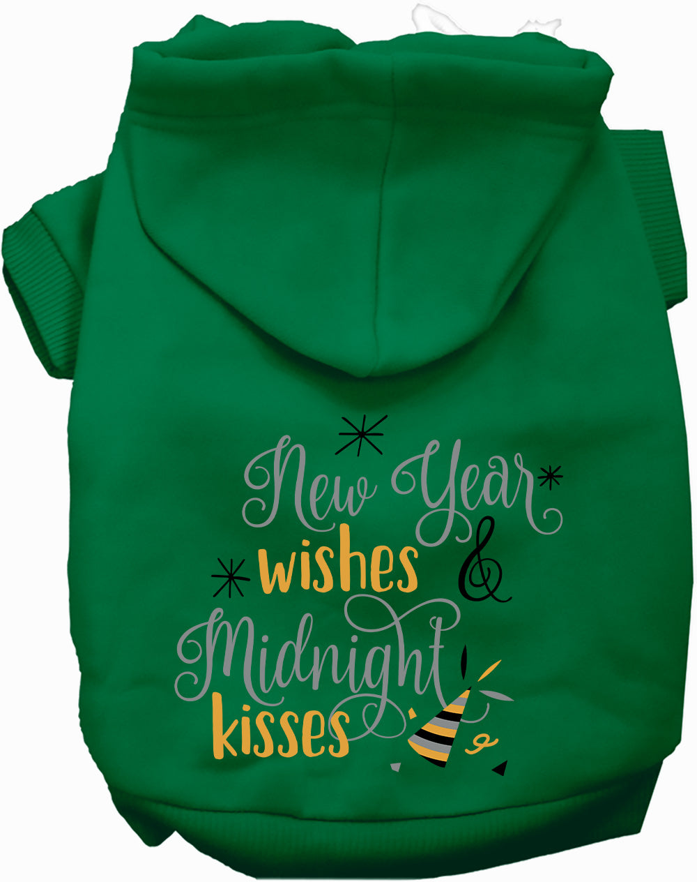 Dog Hoodie Midnight Kisses New Years for Everyday Pet Style