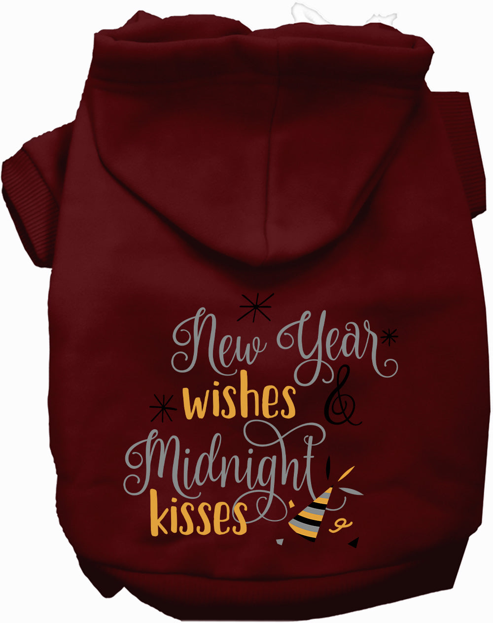 Dog Hoodie Midnight Kisses New Years for Everyday Pet Style