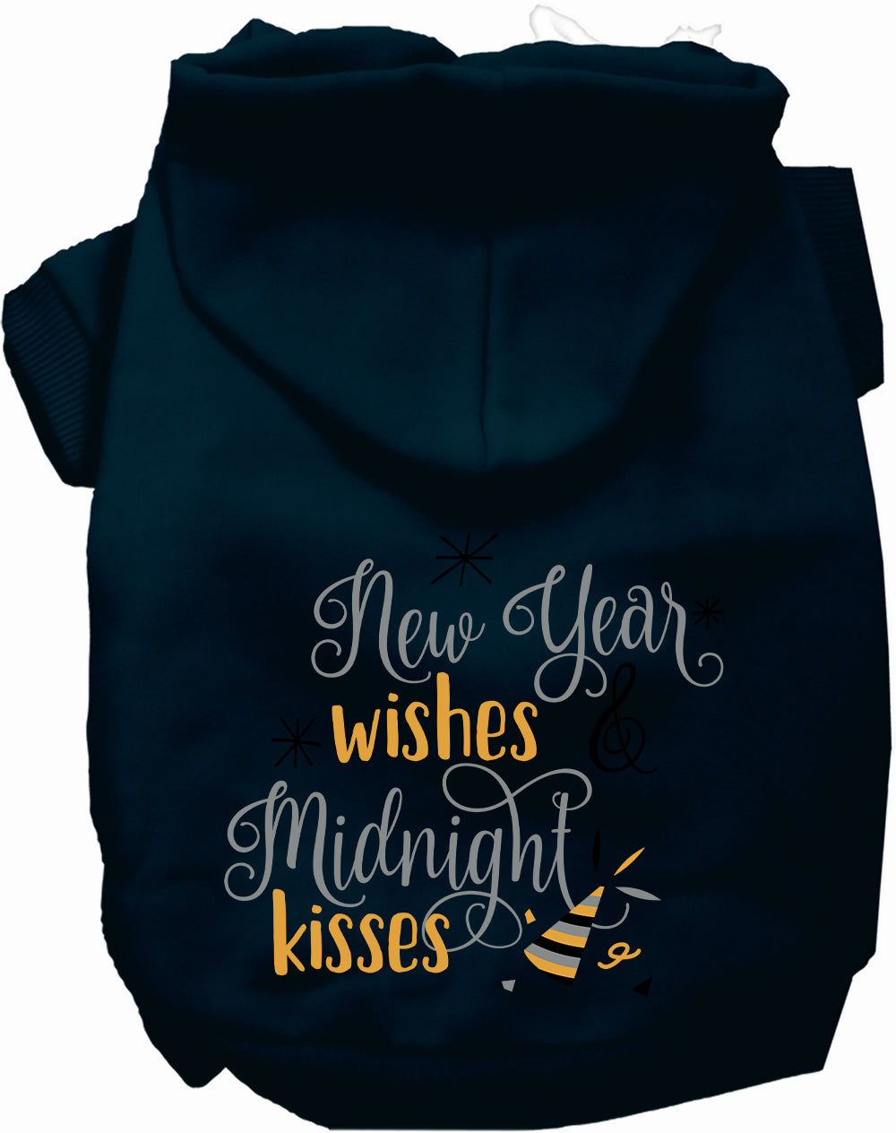 Dog Hoodie Midnight Kisses New Years for Everyday Pet Style