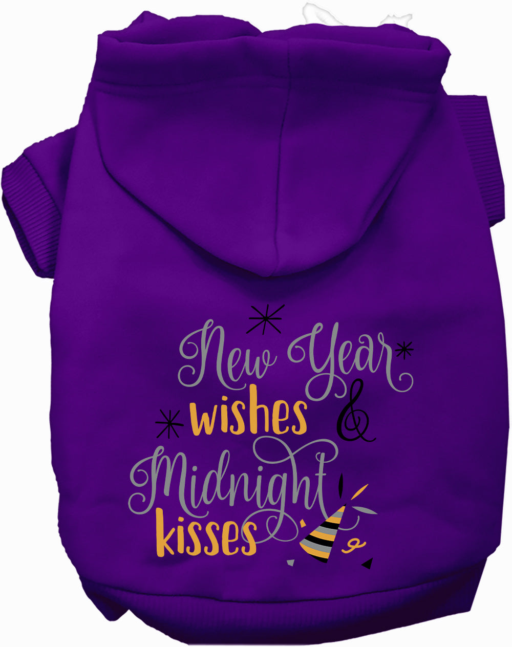 Dog Hoodie Midnight Kisses New Years for Everyday Pet Style