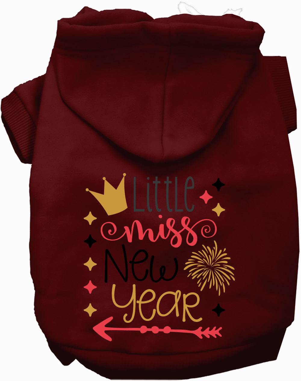 Dog Hoodie Little Miss New Year for Everyday Pet Style and