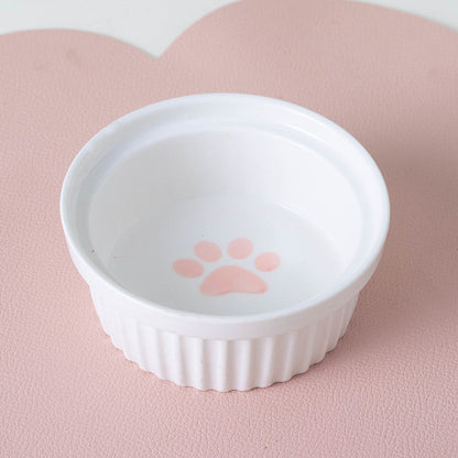 Cat Bowl Ceramic Double Bowl Water Bowl Tall Diagonal Pet