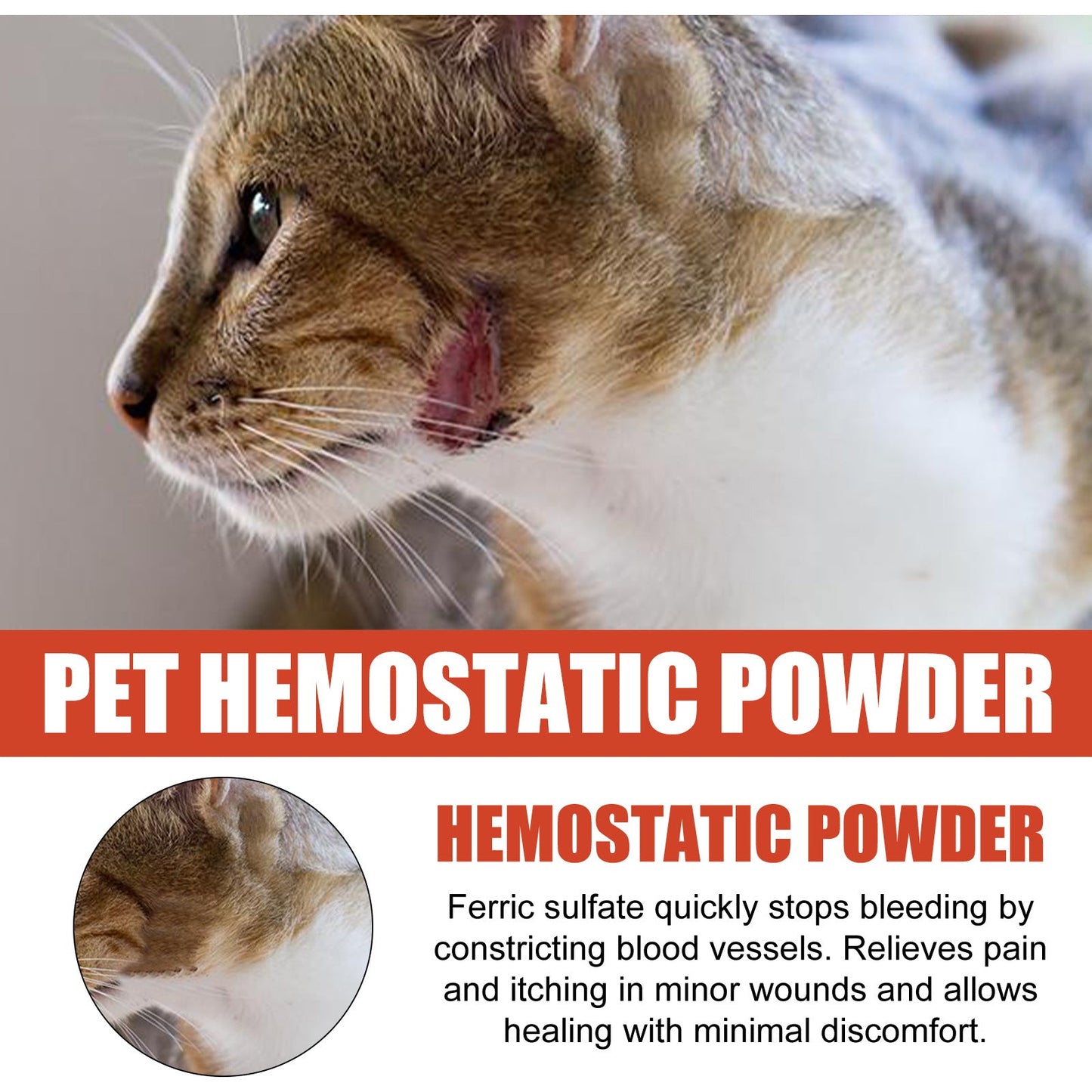 Pet Hemostatic Powder, Skin Wound Cleaning Styptic Powder For Cats And Dogs Soothing Wound Healing Powder For Pets