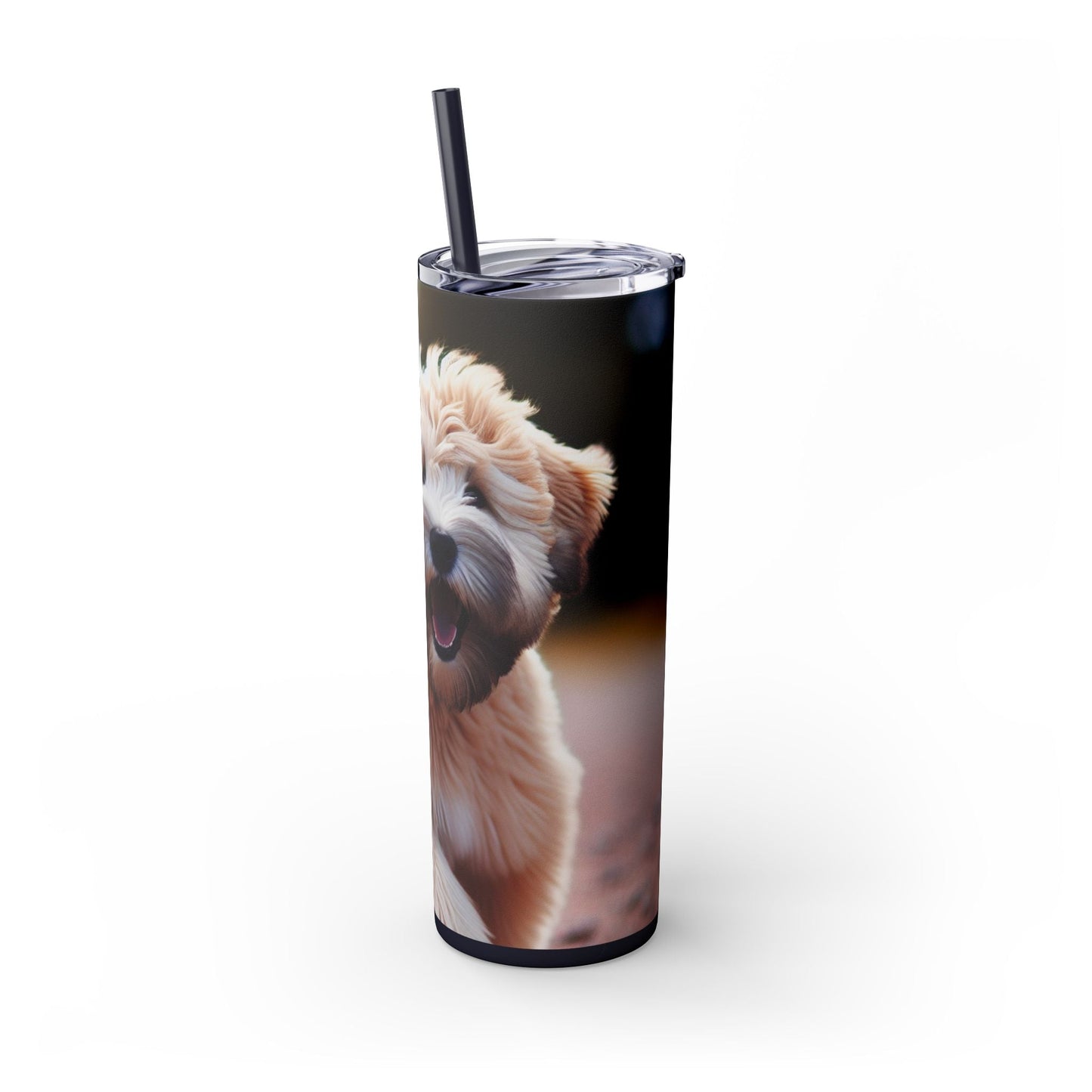 Soft Coated Wheaten Terrier Skinny Tumbler with Straw, 20oz