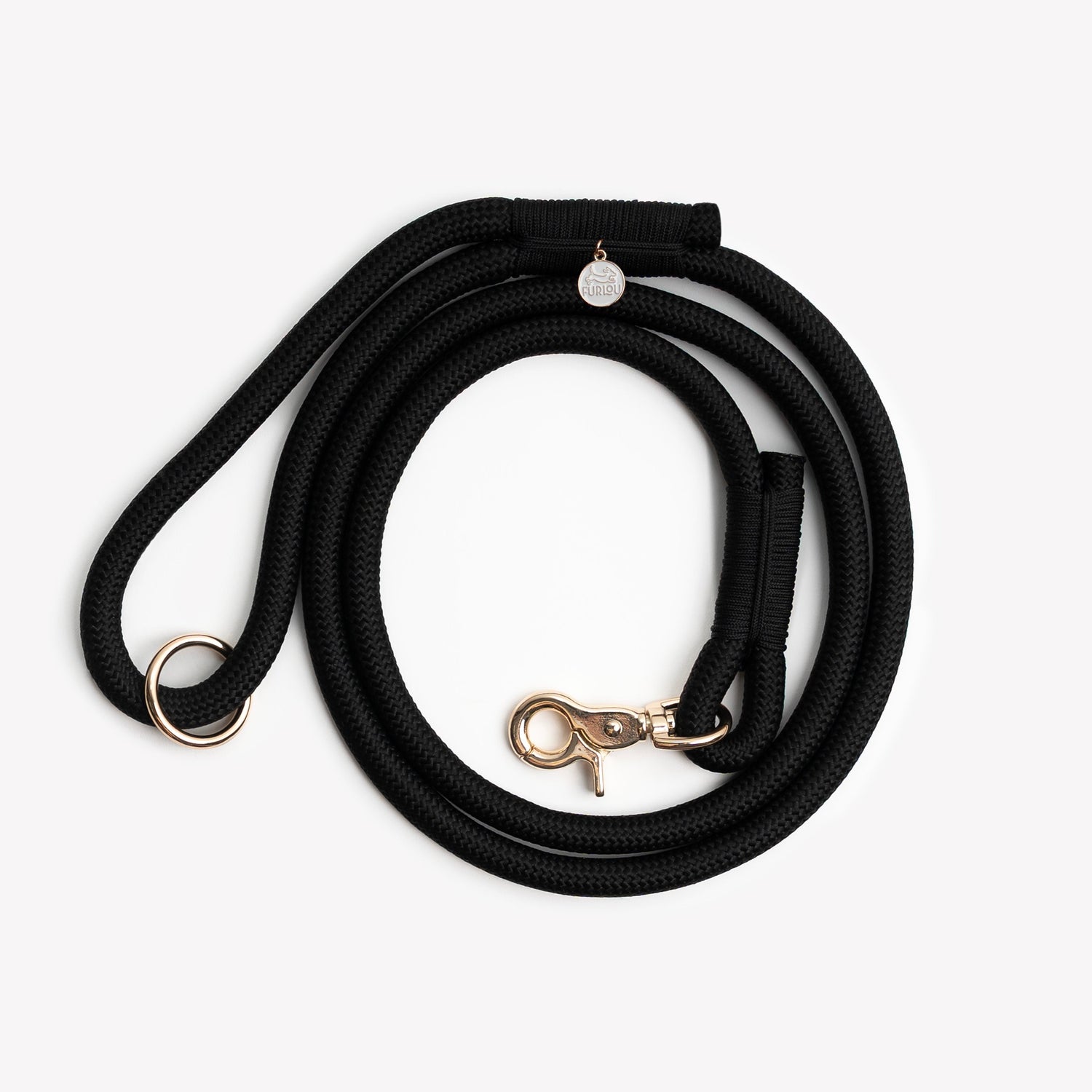 'Black' - Braided Rope Leash - Regular Braided Leash - FURLOU