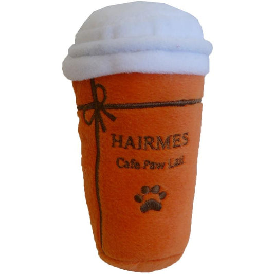 Hairmes Cafe Paw Lait Plush Squeak Dog Toy