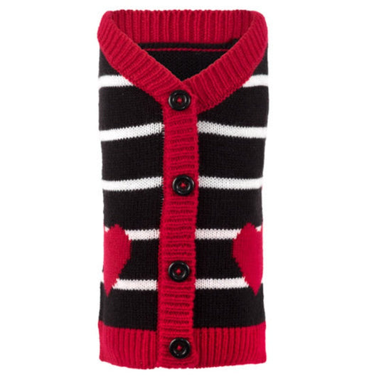 Hearts & Stripes Dog Cardigan