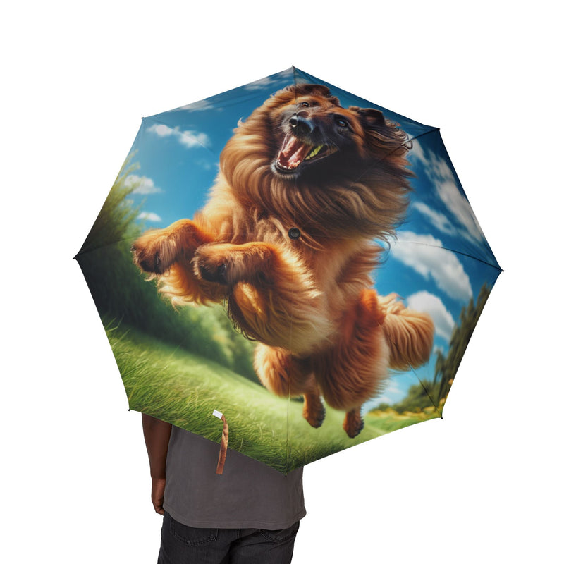 Belgian Shepherd Dog Laekenois Semi-Automatic Foldable Umbrella
