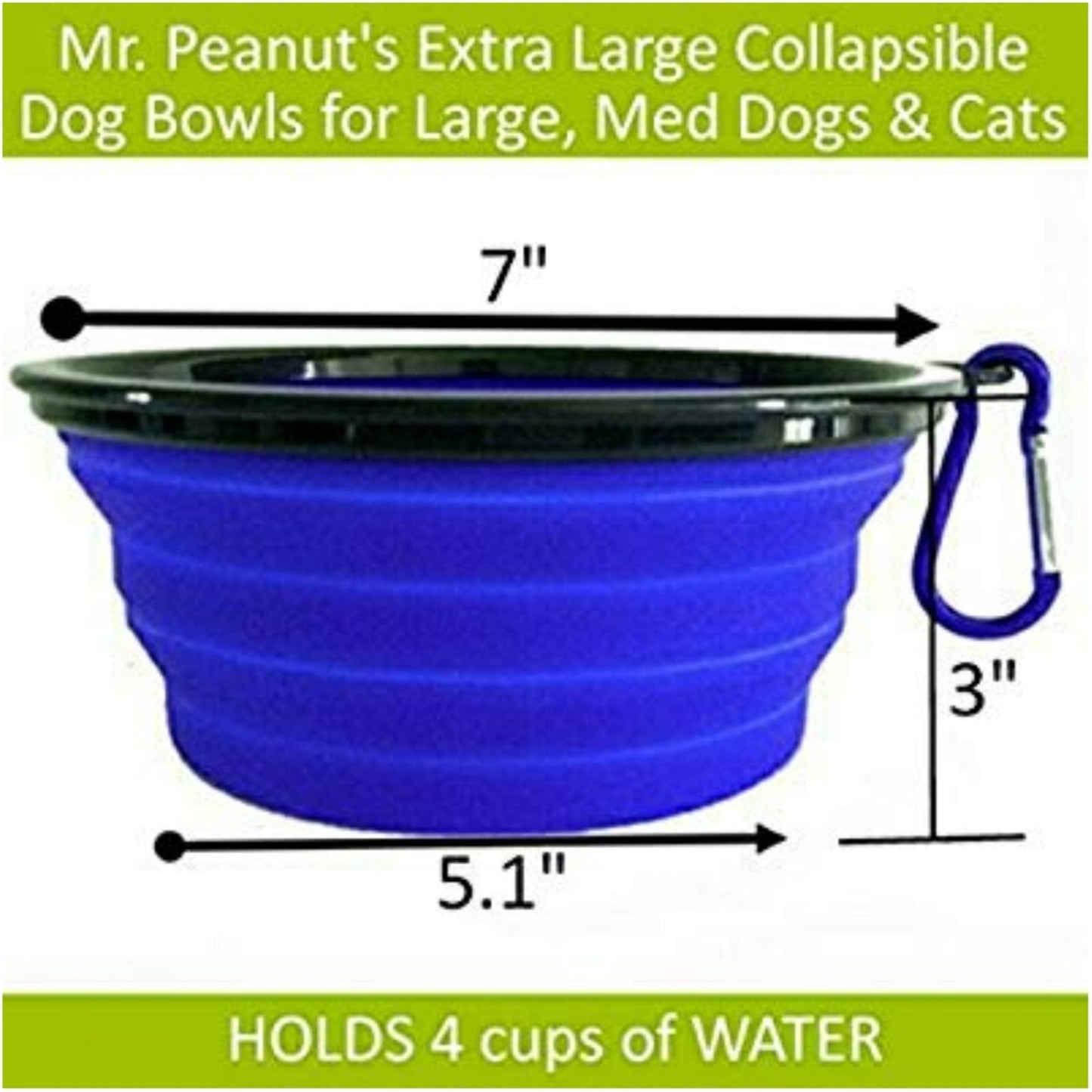 Pet Feeding Supplies 2 Pak XL 34oz Collapsible Travel Bowls