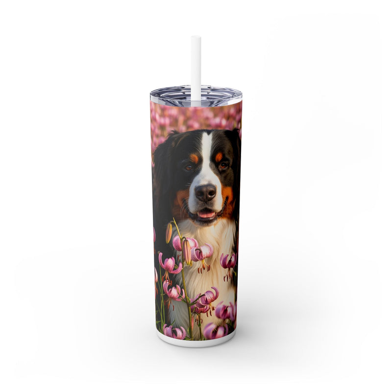 Bernese Mountain Dog Tumbler with Straw, 20oz