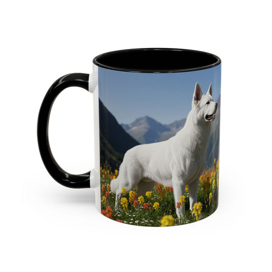 White Swiss Shepherd Dog Accent Coffee Mug - Perfect Gift for Dog Lovers