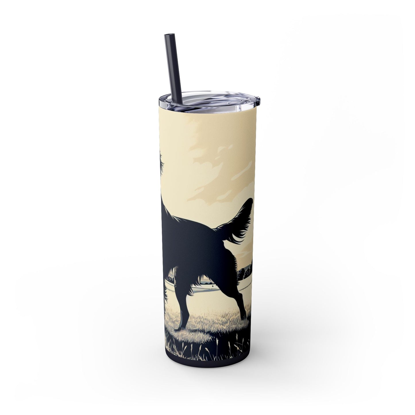 Flat Coated Retriever Tumbler with Straw, 20oz