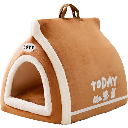 Feline Sanctuary Plush Toast Bread Lounger for Indoor Cats