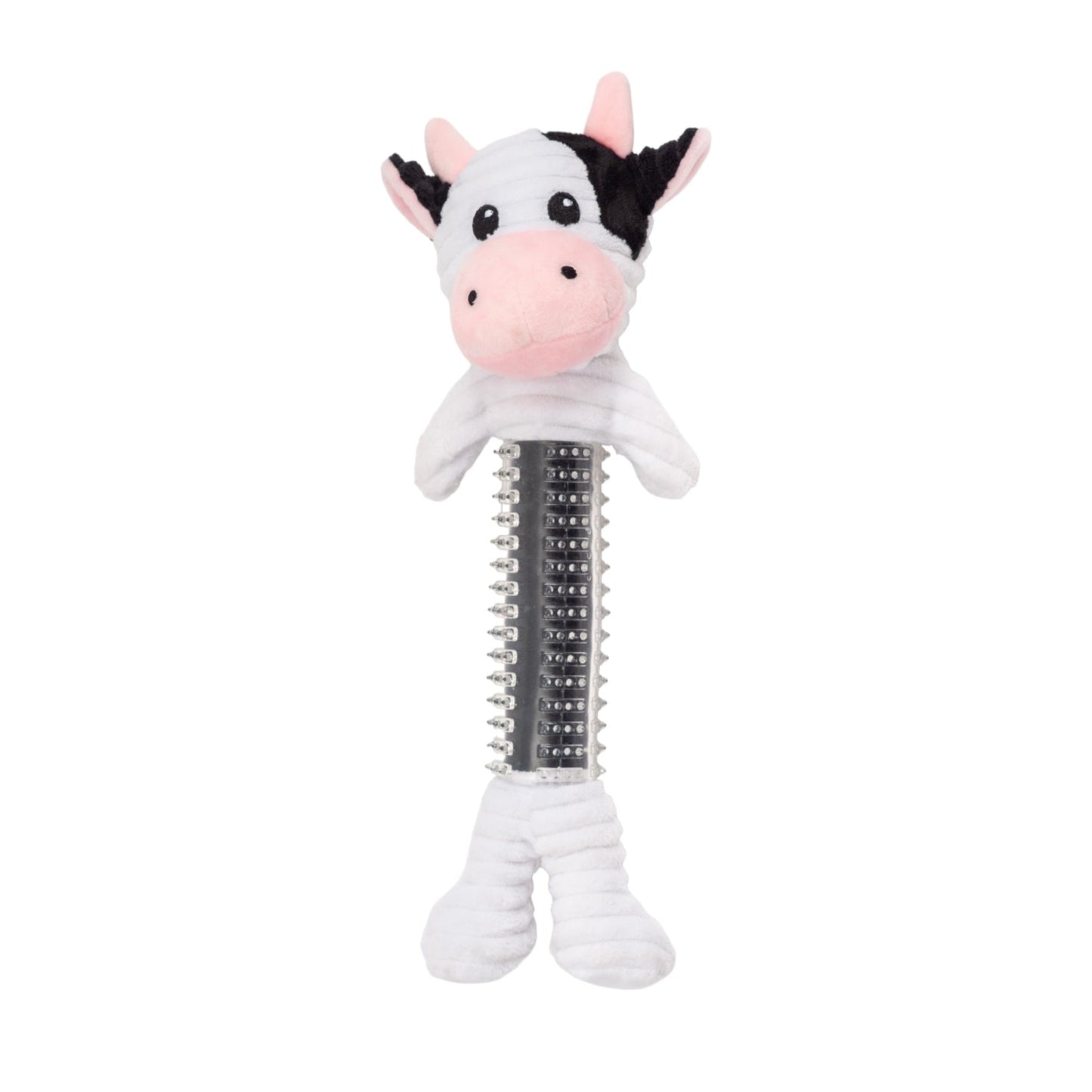 Cow Plush Dog Toy Squeaker Crinkle Paper Black White 🐄