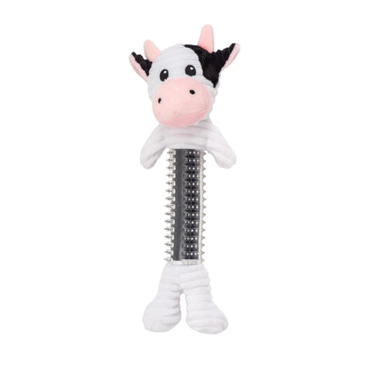 Cow Plush Dog Toy Squeaker Crinkle Paper Black White 🐄