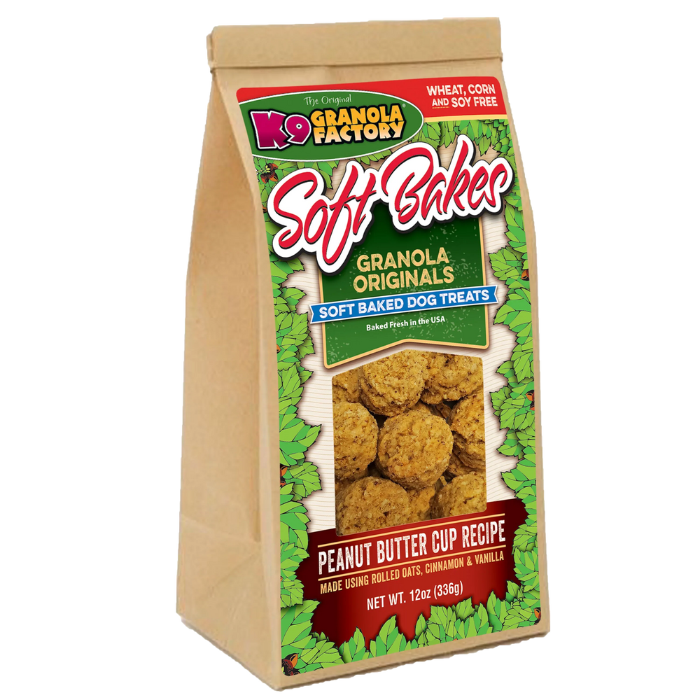 K9 Granola Factory Soft Bakes, Peanut Butter Cup Recipe Dog Treats (12oz)