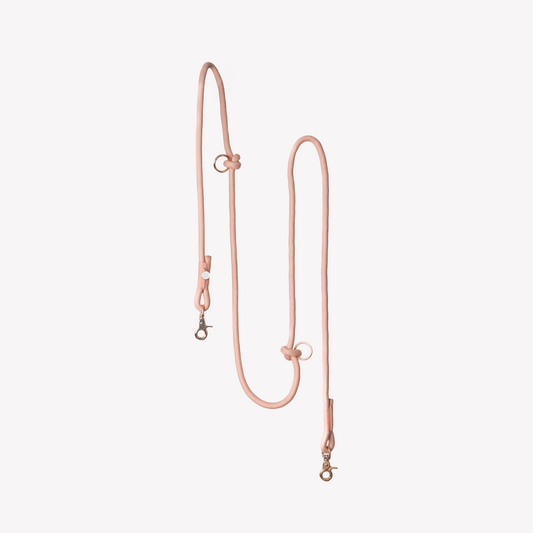 Dog Leash Hands Free Braided Powder Rose 🌸