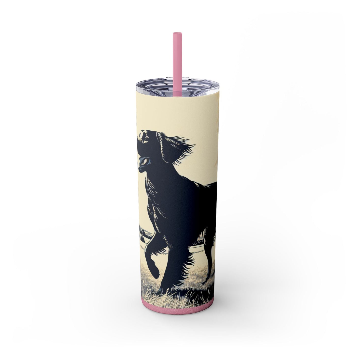 Flat Coated Retriever Tumbler with Straw, 20oz