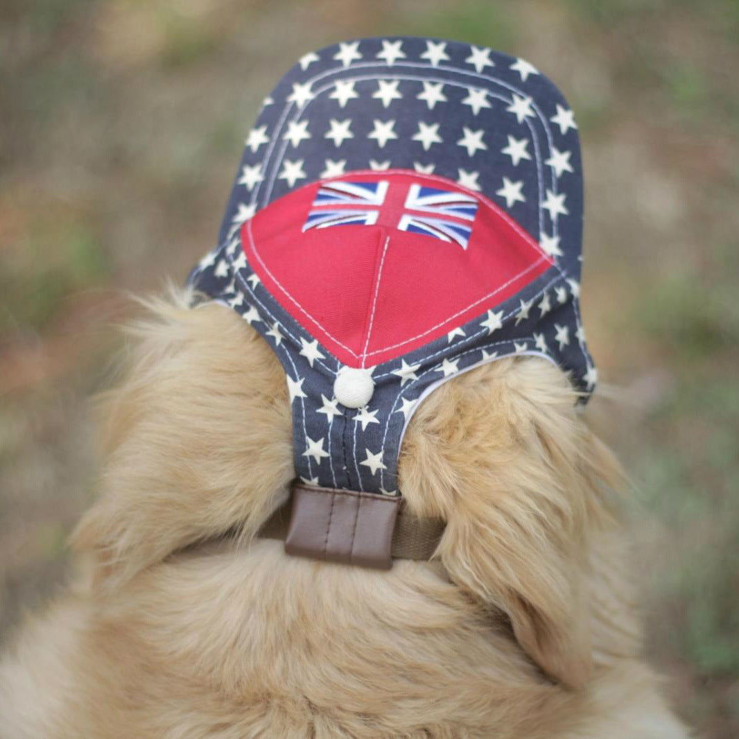 Star Print Dog Sun Hat with Ear Holes