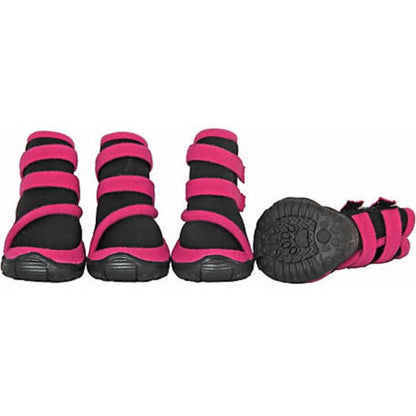 Pet Life Performance Coned Premium Stretch Supportive Dog Shoes-Blk/Pink