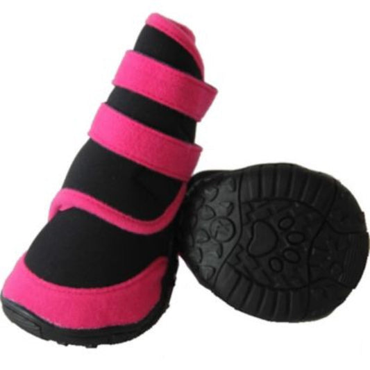 Pet Life Performance Coned Premium Stretch Supportive Dog Shoes-Blk/Pink