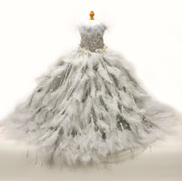 Feather Fantasy Pet Gown | Luxury Dog Dress for Special Occasions