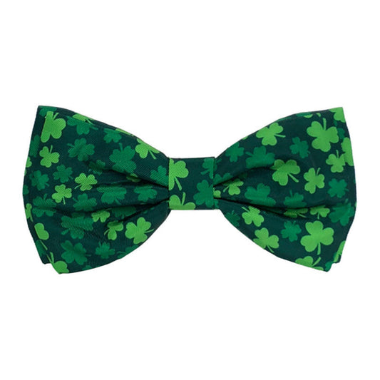Lucky Shamrock Green Bow Pet Tie - Size Sm