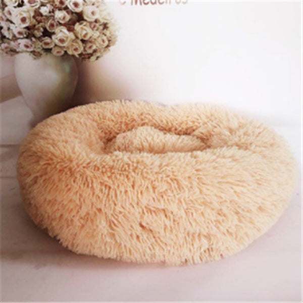 Plush Round Calming Cat Bed for Cozy Autumn and Winter Sleep