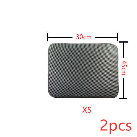 Double Layer Cat Litter Trapping Mat — Waterproof Bed Pad for Litter Box