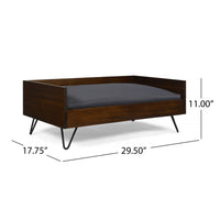 Acacia Wood Dog Bed with Sleek Hairpin Legs