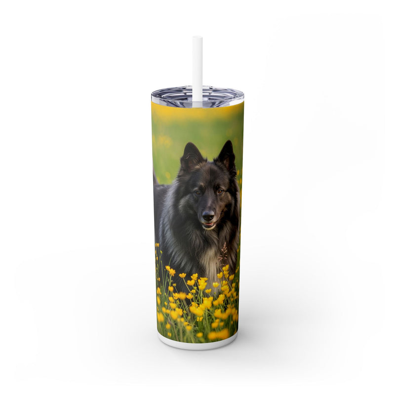 Belgian Sheepdog Tumbler with Straw, 20oz