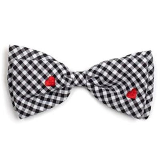 Gingham Hearts Pet Bow Tie