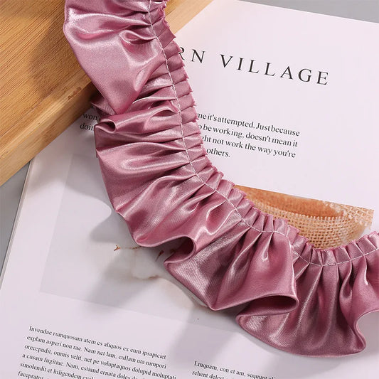 12 Color Pleated Ruffled Reflective Fabric Lace DIY Pet Dress Materials 🧵
