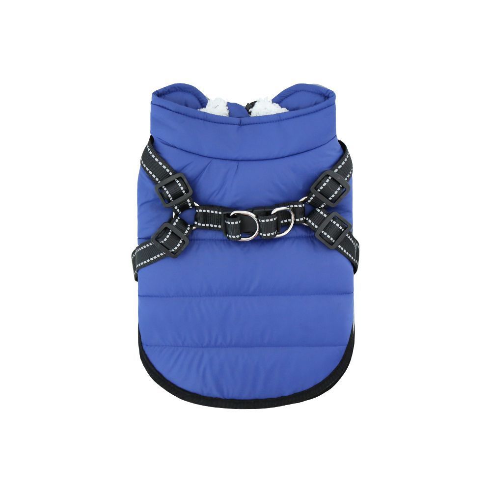 Insulated Fleece-lined Dog Vest With Chest And Back Zipper