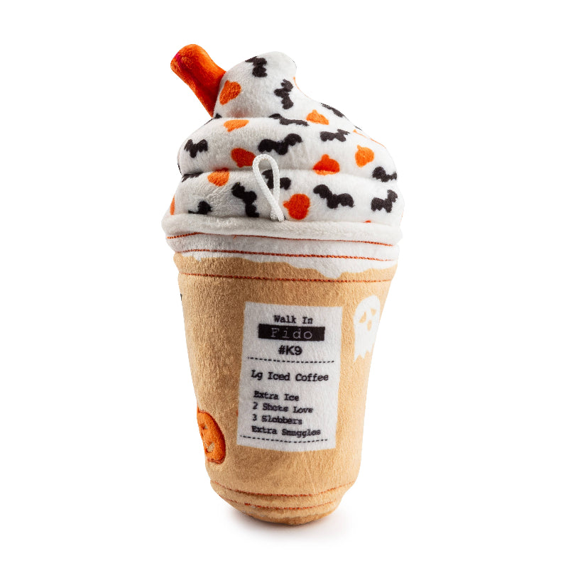 Pupkin' Donuts Halloween Iced Cup Plush Dog Toy