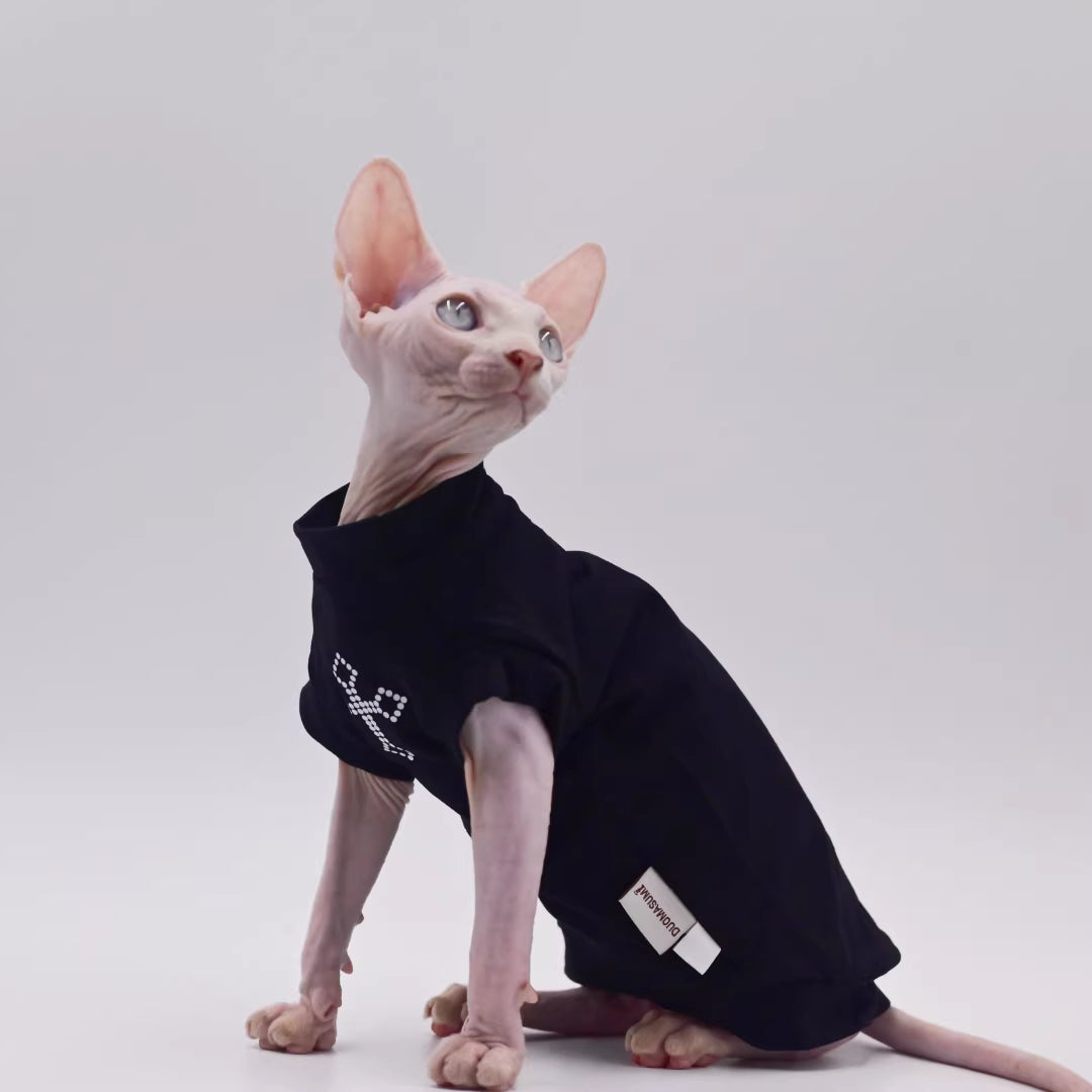 Pure Cotton Sphynx Hairless Cat Stylish Thin Vest Base Layer