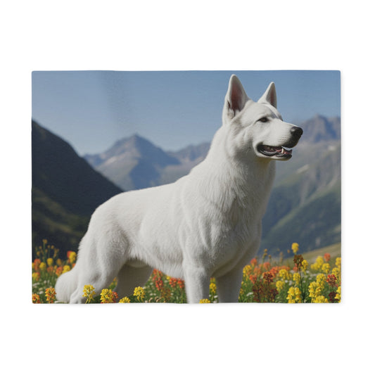 White Swiss Shepherd Dog Sweatshirt Blanket