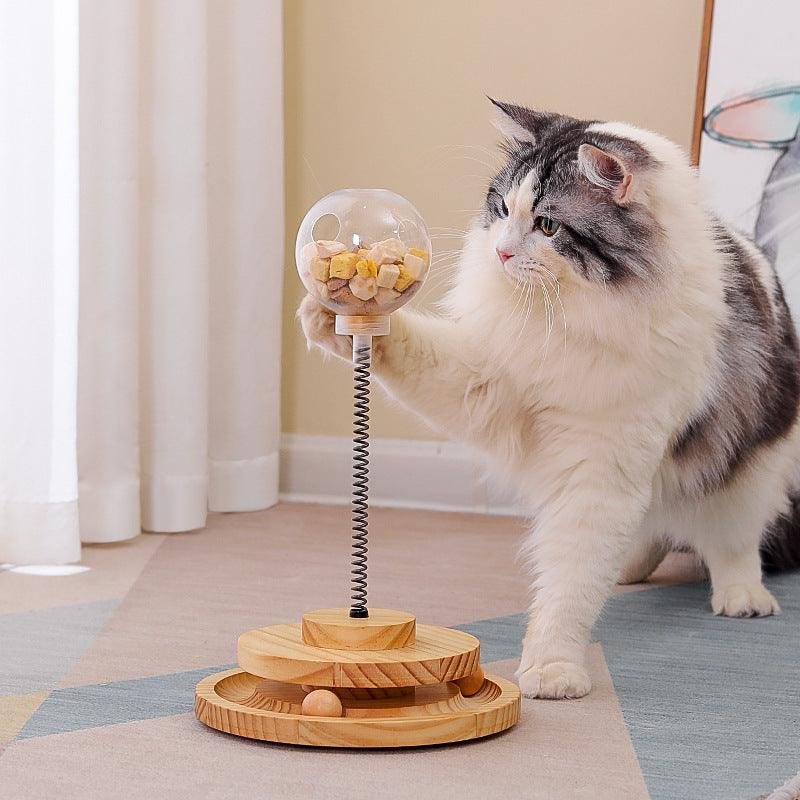 Cat Toys-Treat Dispenser Slow Feeder Interactive Teasing Toy