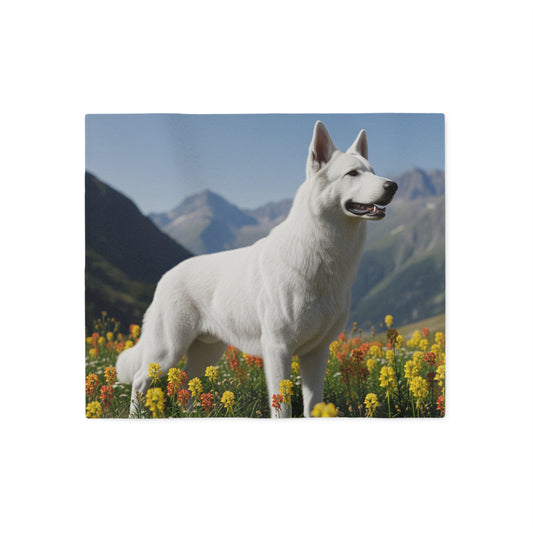 White Swiss Shepherd Dog Sweatshirt Blanket
