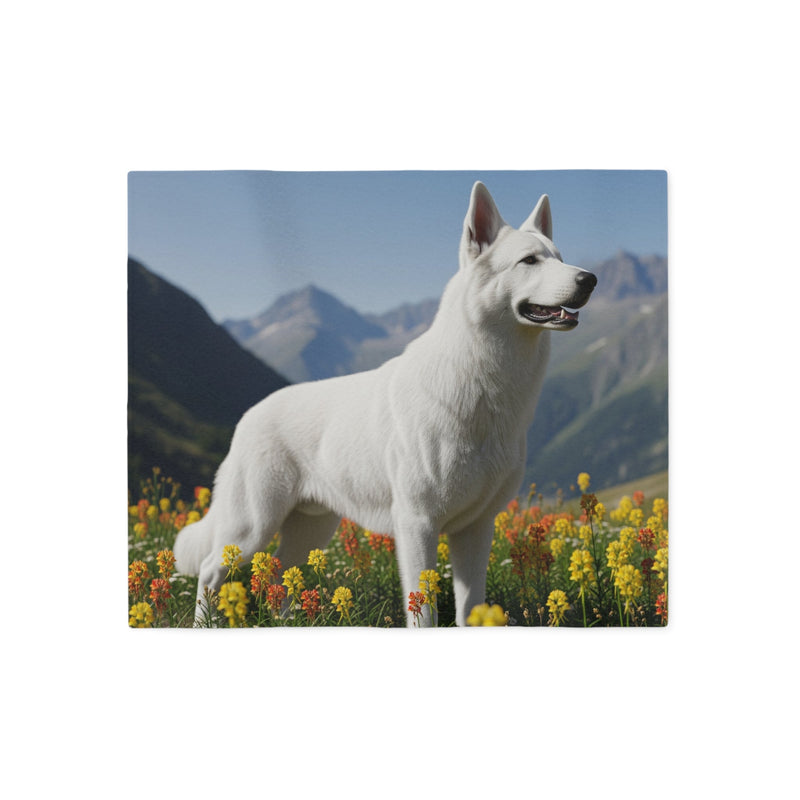 White Swiss Shepherd Dog Sweatshirt Blanket