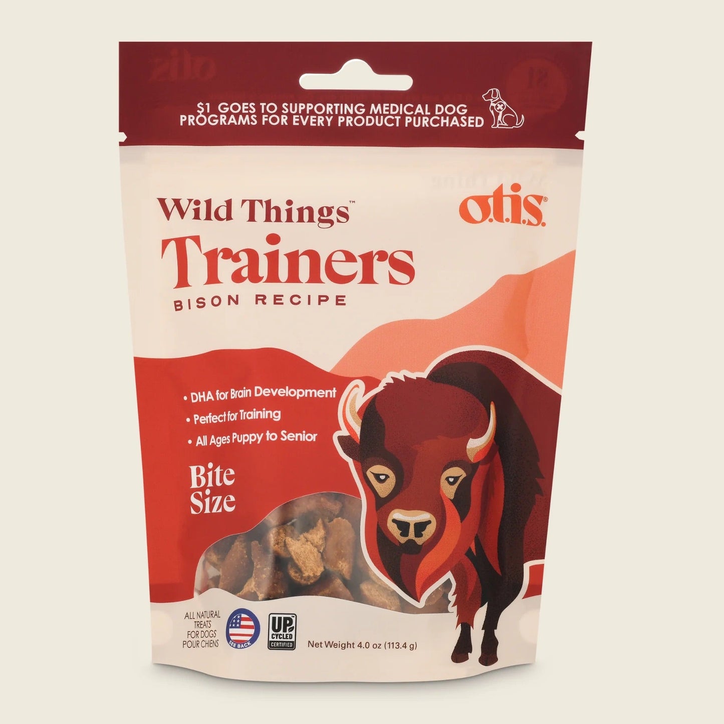 Otis Bison Training Dog Treats (4oz) - Dog Training Treats - The Family Pet