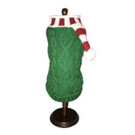 Candy Cane Scarf Dog Sweater